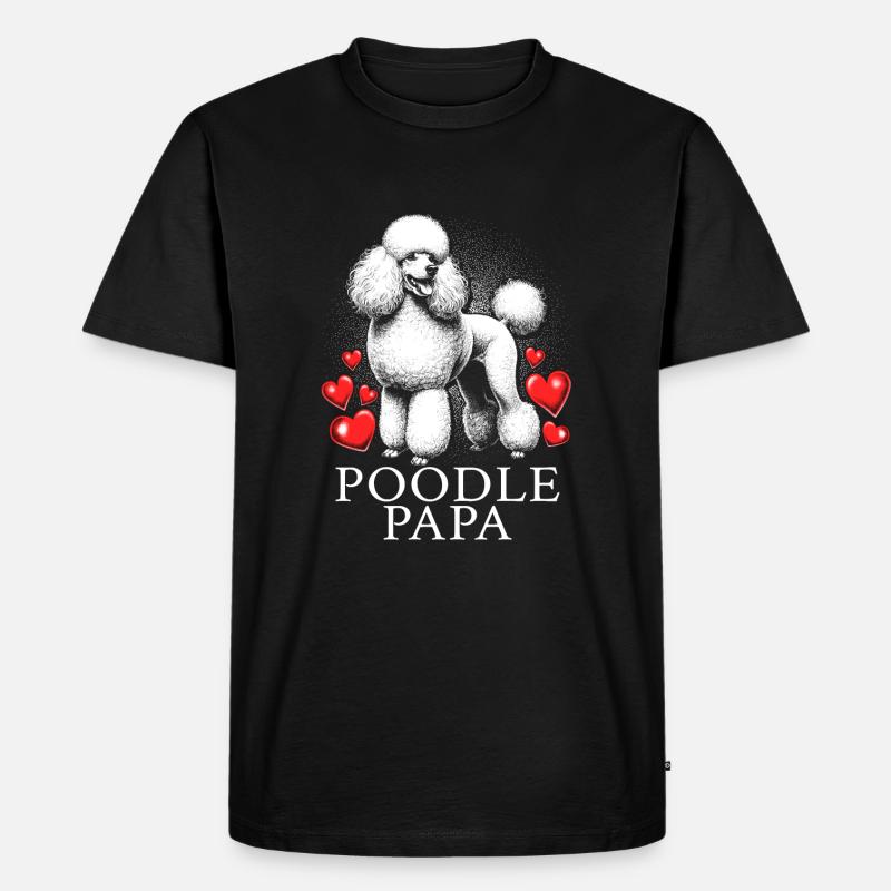 Poodle Papa - Männer Premium Bio T-Shirt - Schwarz