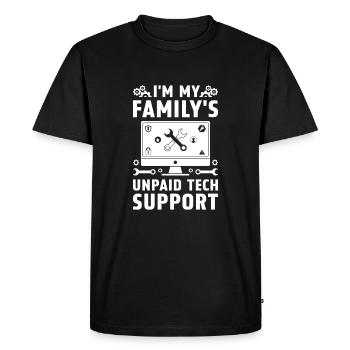 Je suis l’assistance technique non rémunérée de ma famille - T-shirt Premium bio Homme - noir - Devant - Nico (187cm)