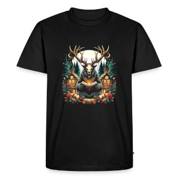 Conteur Wendigo - T-shirt Premium bio Homme - noir - Devant - Nico (187cm)