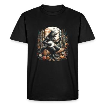 Loup-garou avec guitare - T-shirt Premium bio Homme - noir - Devant - Nico (187cm)