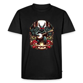 Mothman avec guitare - T-shirt Premium bio Homme - noir - Devant - Nico (187cm)