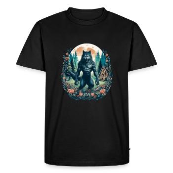 Esthétique loup-garou faune - T-shirt Premium bio Homme - noir - Devant - Nico (187cm)