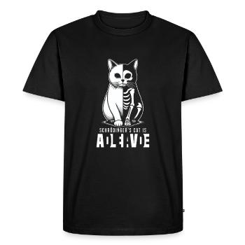 Le chat de Schrödinger est mort et vivant - T-shirt Premium bio Homme - noir - Devant - Nico (187cm)