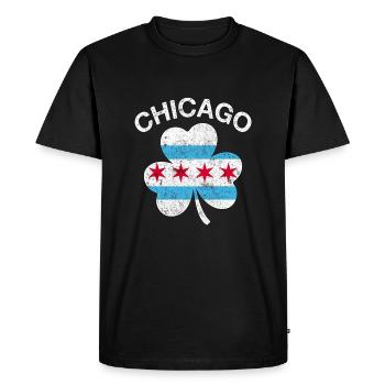 Trèfle de Chicago - T-shirt Premium bio Homme - noir - Devant - Nico (187cm)