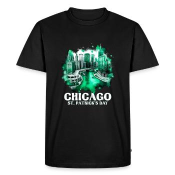 Fête de la Saint-Patrick à Chicago - T-shirt Premium bio Homme - noir - Devant - Nico (187cm)