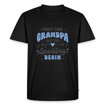First Time Grandpa Let the Spoiling Begin - Men's Premium Organic T-Shirt - black - Front - Nico (187cm)
