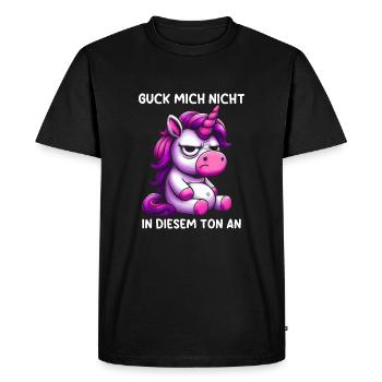 Ne me regarde pas sur ce ton - T-shirt Premium bio Homme - noir - Devant - Nico (187cm)