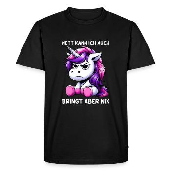 Sympa je peux aussi apporter mais rien n’apporte - T-shirt Premium bio Homme - noir - Devant - Nico (187cm)