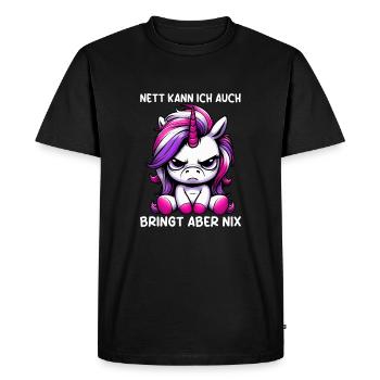 Sympa je peux aussi apporter mais rien n’apporte - T-shirt Premium bio Homme - noir - Devant - Nico (187cm)