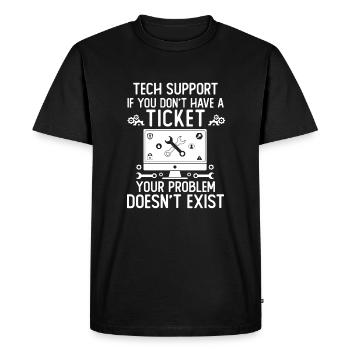 Support technique si vous n’avez pas de ticket - T-shirt Premium bio Homme - noir - Devant - Nico (187cm)