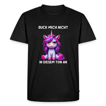 Ne me regarde pas sur ce ton - T-shirt Premium bio Homme - noir - Devant - Nico (187cm)