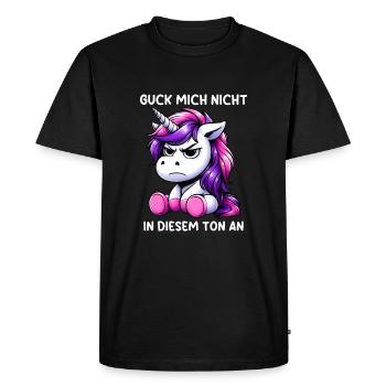 Ne me regarde pas sur ce ton - T-shirt Premium bio Homme - noir - Devant - Nico (187cm)