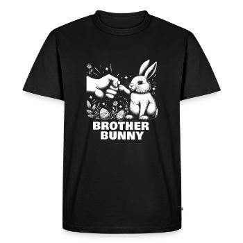 Frère Lapin - T-shirt Premium bio Homme - noir - Devant - Nico (187cm)