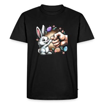 Poing de lapin cool - T-shirt Premium bio Homme - noir - Devant - Nico (187cm)