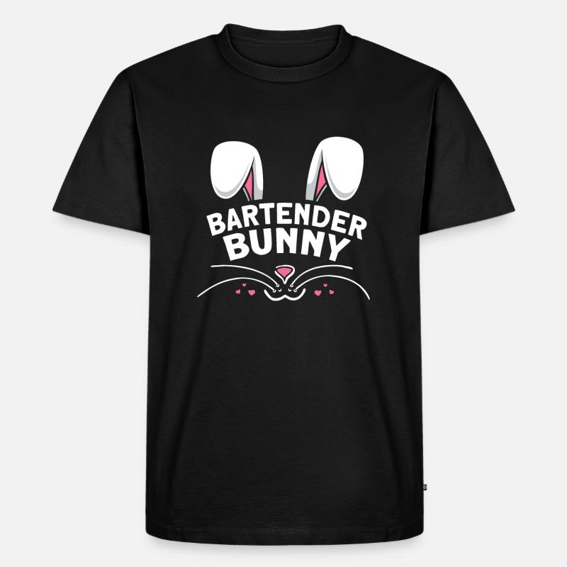 Bartender Bunny - Männer Premium Bio T-Shirt - Schwarz