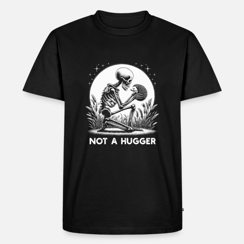 Not A Hugger - Männer Premium Bio T-Shirt - Schwarz