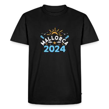 Majorque 2024 - T-shirt Premium bio Homme - noir - Devant - Nico (187cm)