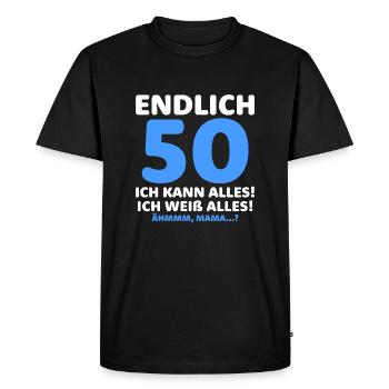 Finally 50 I can do everything I know everything - Men's Premium Organic T-Shirt - black - Front - Nico (187cm)