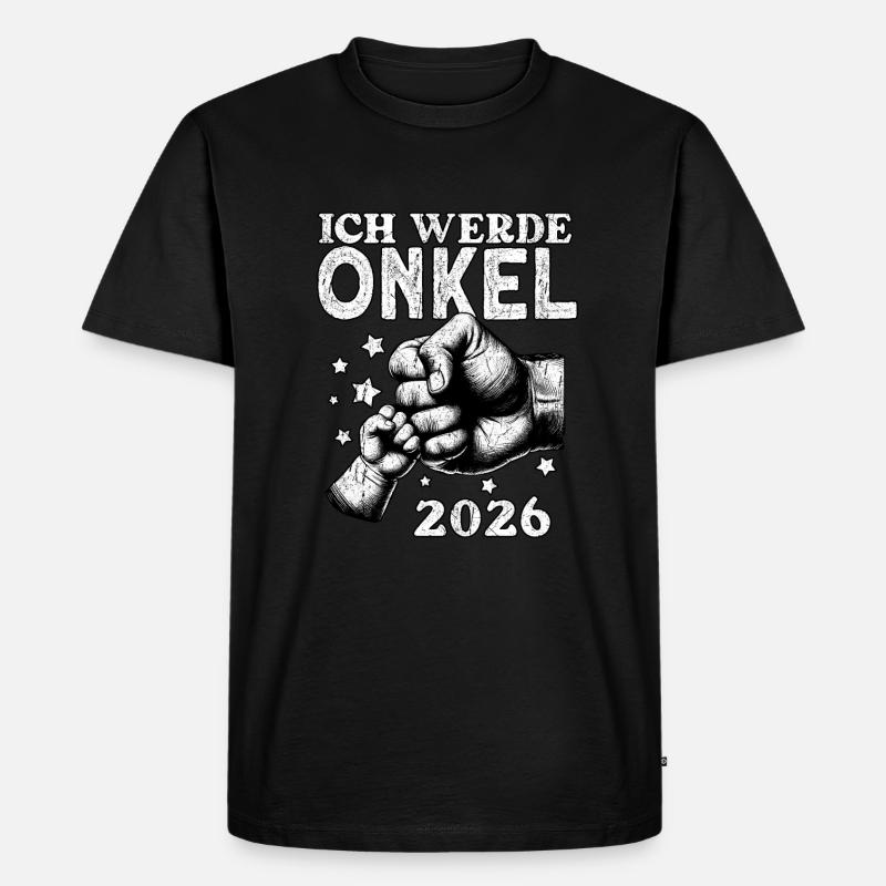 Ich werde Onkel 2026 - Männer Premium Bio T-Shirt - Schwarz