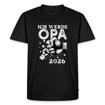 Je serai grand-père en 2026 - T-shirt Premium bio Homme - noir - Devant - Nico (187cm)
