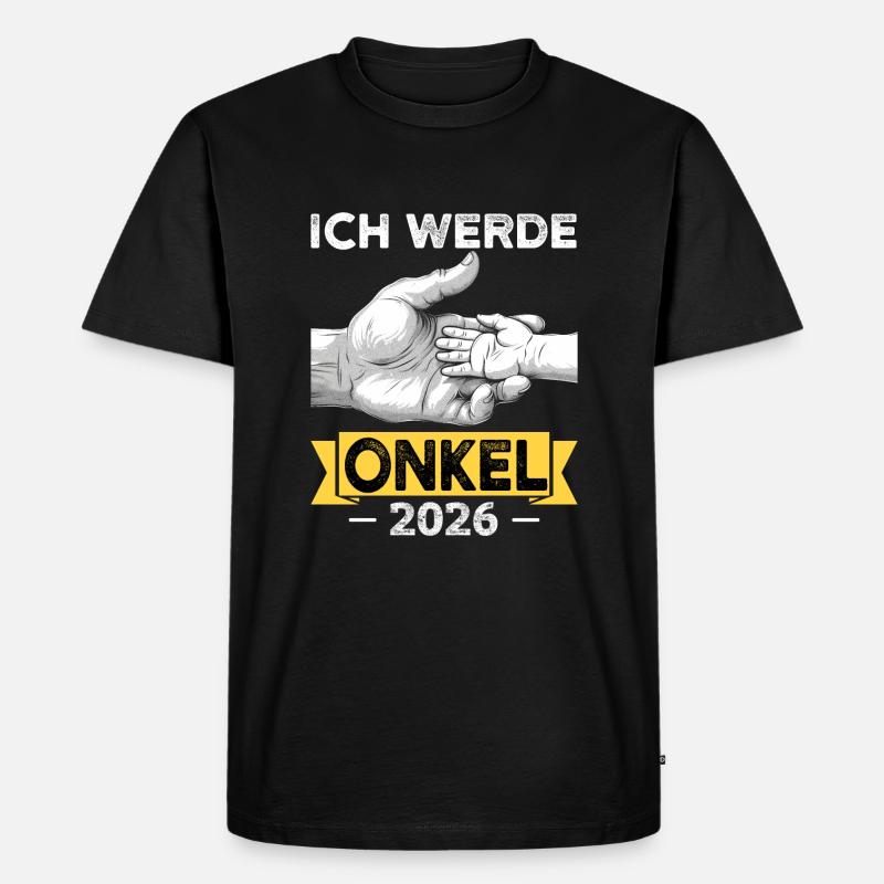 scIch werde Onkel 2026 - Männer Premium Bio T-Shirt - Schwarz