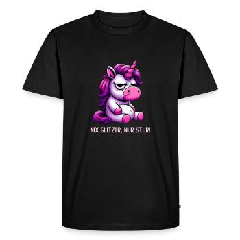 Rien ne brille, juste têtu - T-shirt Premium bio Homme - noir - Devant - Nico (187cm)