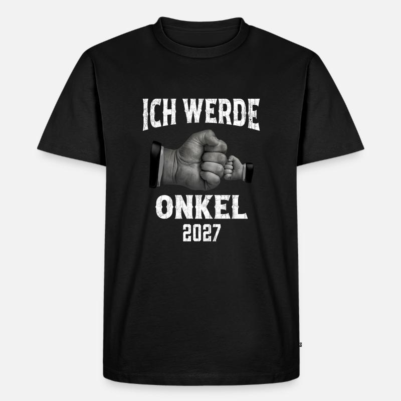 Ich werde Onkel 2027 - Männer Premium Bio T-Shirt - Schwarz
