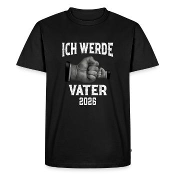 Je serai père en 2026 - T-shirt Premium bio Homme - noir - Devant - Nico (187cm)