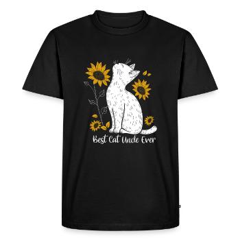 Meilleur oncle chat de tous les temps - T-shirt Premium bio Homme - noir - Devant - Nico (187cm)