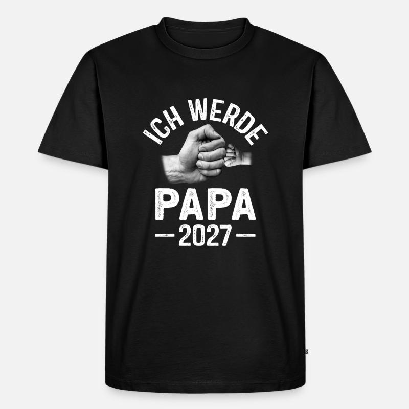 Ich werde Papa 2027 - Männer Premium Bio T-Shirt - Schwarz