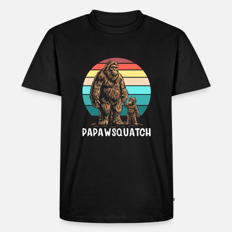 Papaw Squatch - Männer Premium Bio T-Shirt - Schwarz