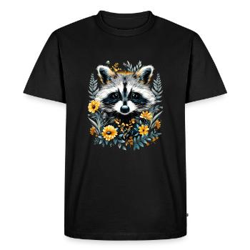 Raton laveur Cottagecore - T-shirt Premium bio Homme - noir - Devant - Nico (187cm)