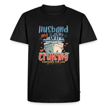 Mari Femme Partenaires de croisière pour la vie - T-shirt Premium bio Homme - noir - Devant - Nico (187cm)