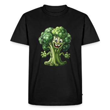 Broccoli Vegan - Men's Premium Organic T-Shirt - black - Front - Nico (187cm)