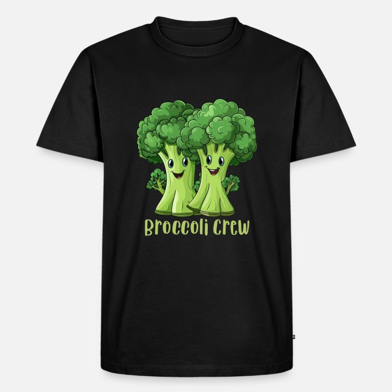 Broccoli Crew - Männer Premium Bio T-Shirt - Schwarz