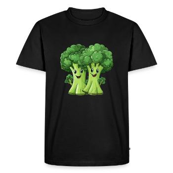 Couple de brocoli - T-shirt Premium bio Homme - noir - Devant - Nico (187cm)
