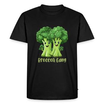 Broccoli Gang - Men's Premium Organic T-Shirt - black - Front - Nico (187cm)