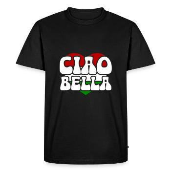 Ciao Bella - Men's Premium Organic T-Shirt - black - Front - Nico (187cm)