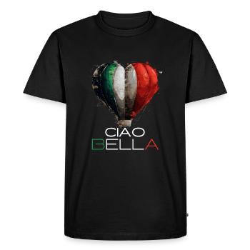 Ciao Bella - Men's Premium Organic T-Shirt - black - Front - Nico (187cm)
