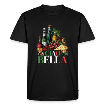 Ciao Bella - Men's Premium Organic T-Shirt - black - Front - Nico (187cm)