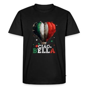 Ciao Bella - Men's Premium Organic T-Shirt - black - Front - Nico (187cm)