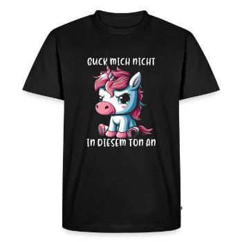 Ne me regarde pas sur ce ton - T-shirt Premium bio Homme - noir - Devant - Nico (187cm)