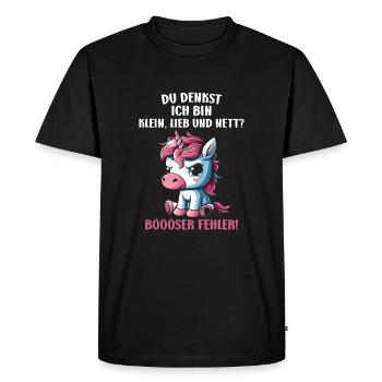 Do I think I'm small, sweet and nice? Bad mistake - Men's Premium Organic T-Shirt - black - Front - Nico (187cm)