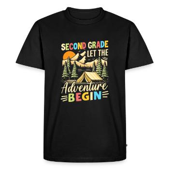 Deuxième année : que l’aventure commence - T-shirt Premium bio Homme - noir - Devant - Nico (187cm)
