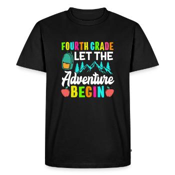 Quatrième année Que l’aventure commence - T-shirt Premium bio Homme - noir - Devant - Nico (187cm)