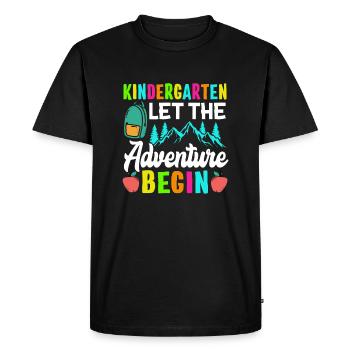 Maternelle Que l’aventure commence - T-shirt Premium bio Homme - noir - Devant - Nico (187cm)