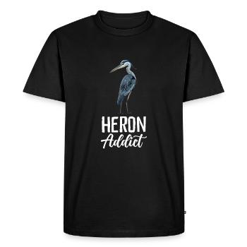 Heron Addict - Men's Premium Organic T-Shirt - black - Front - Nico (187cm)