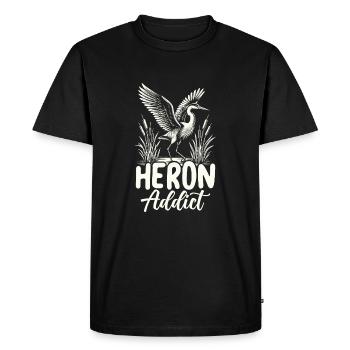 Heron Addict - Men's Premium Organic T-Shirt - black - Front - Nico (187cm)