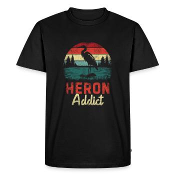 Heron Addict - Men's Premium Organic T-Shirt - black - Front - Nico (187cm)