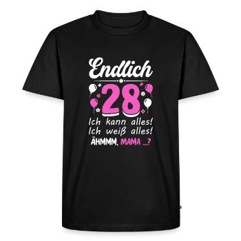 28 Birthday I can do everything I know everything - Men's Premium Organic T-Shirt - black - Front - Nico (187cm)